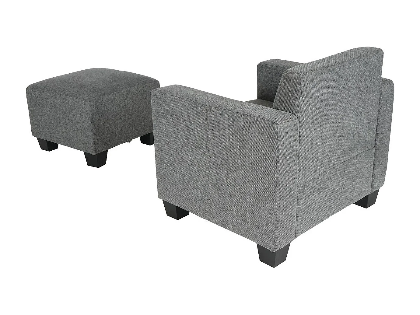 Moncalieri armchair with ottoman,  grey
