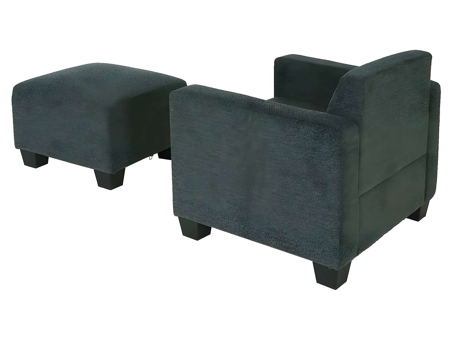 Fauteuil met voetenbank Moncalieri,  antracietgrijs