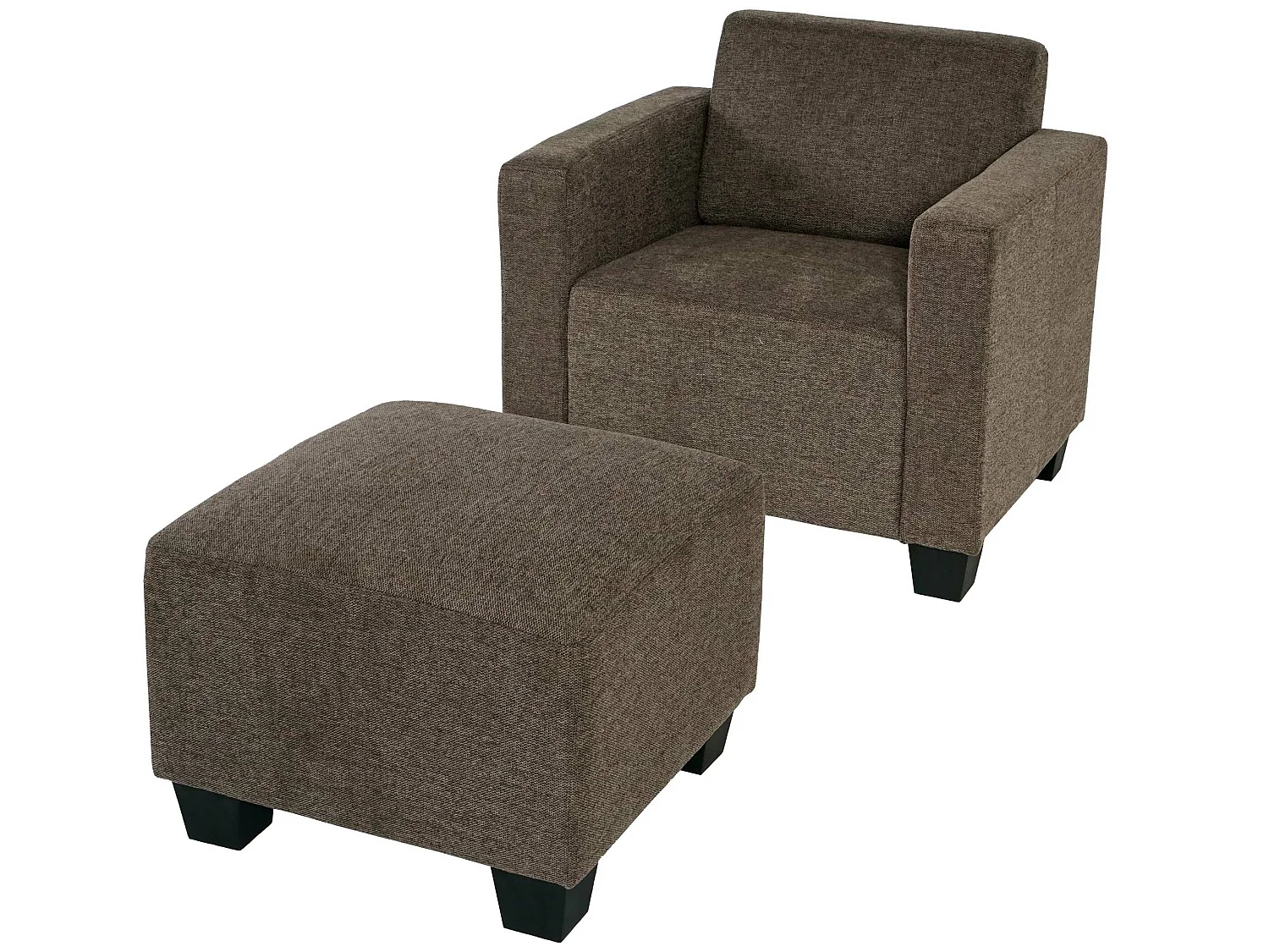 Sessel mit Ottomane Moncalieri, Braun