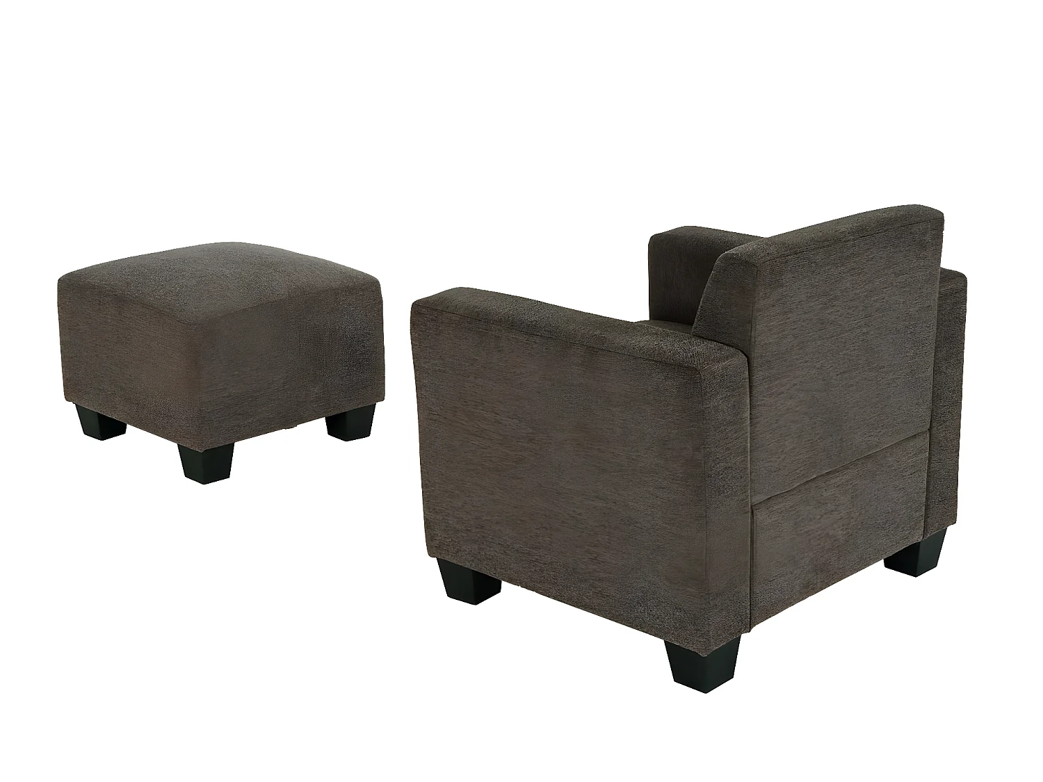 Sessel mit Ottomane Moncalieri, Braun