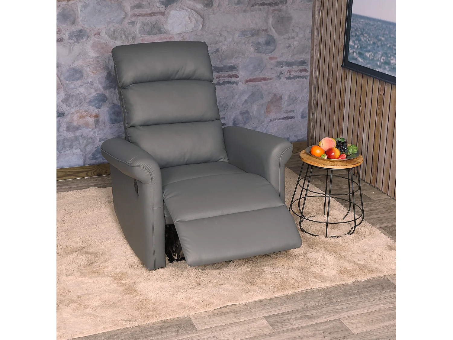 Regulowany fotel telewizyjny MCW-J96,  szary