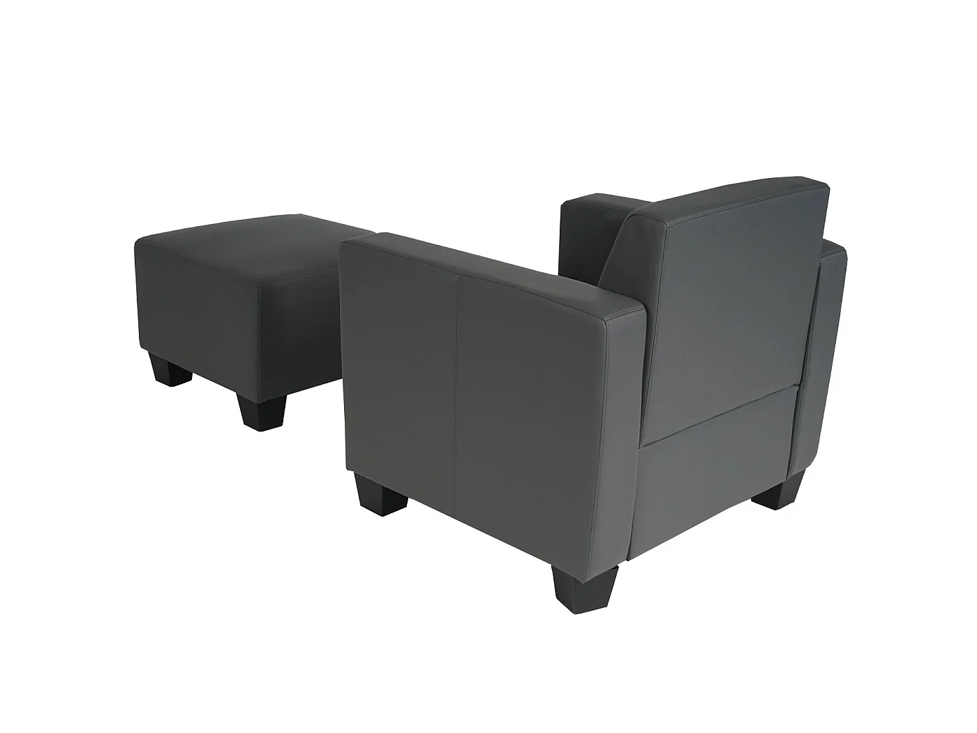 Fauteuil met voetenbank Moncalieri,  donkergrijs