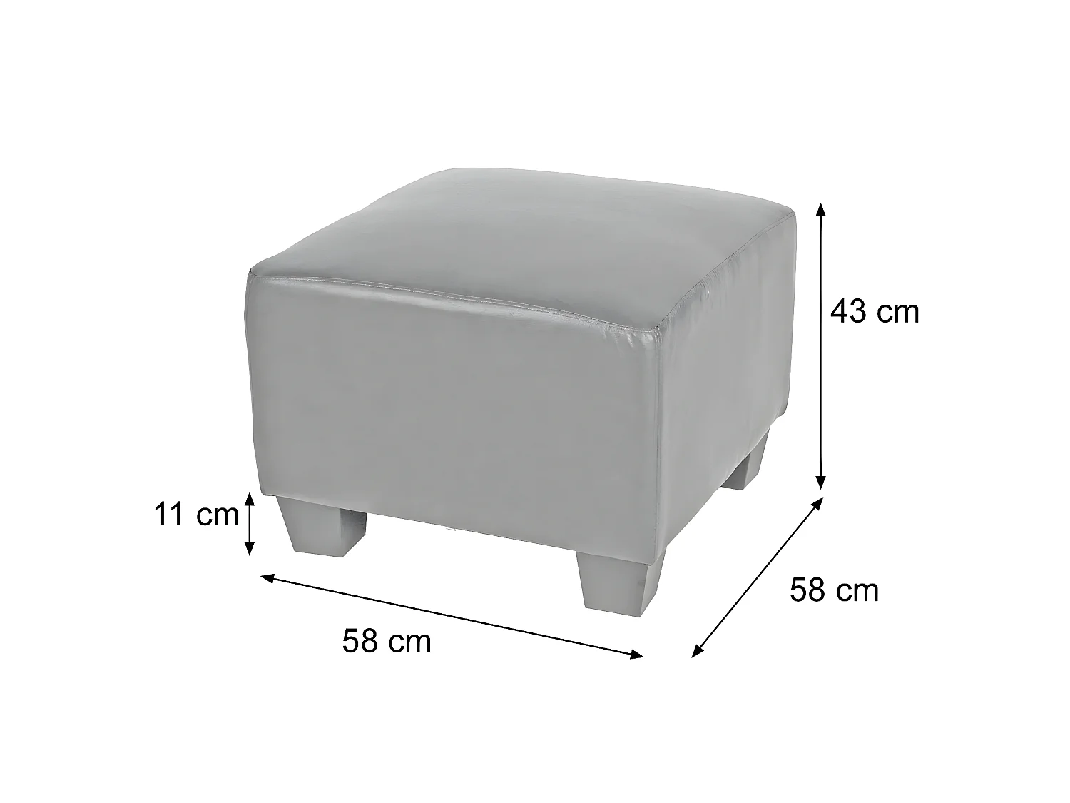 Fauteuil met voetenbank Moncalieri,  donkergrijs