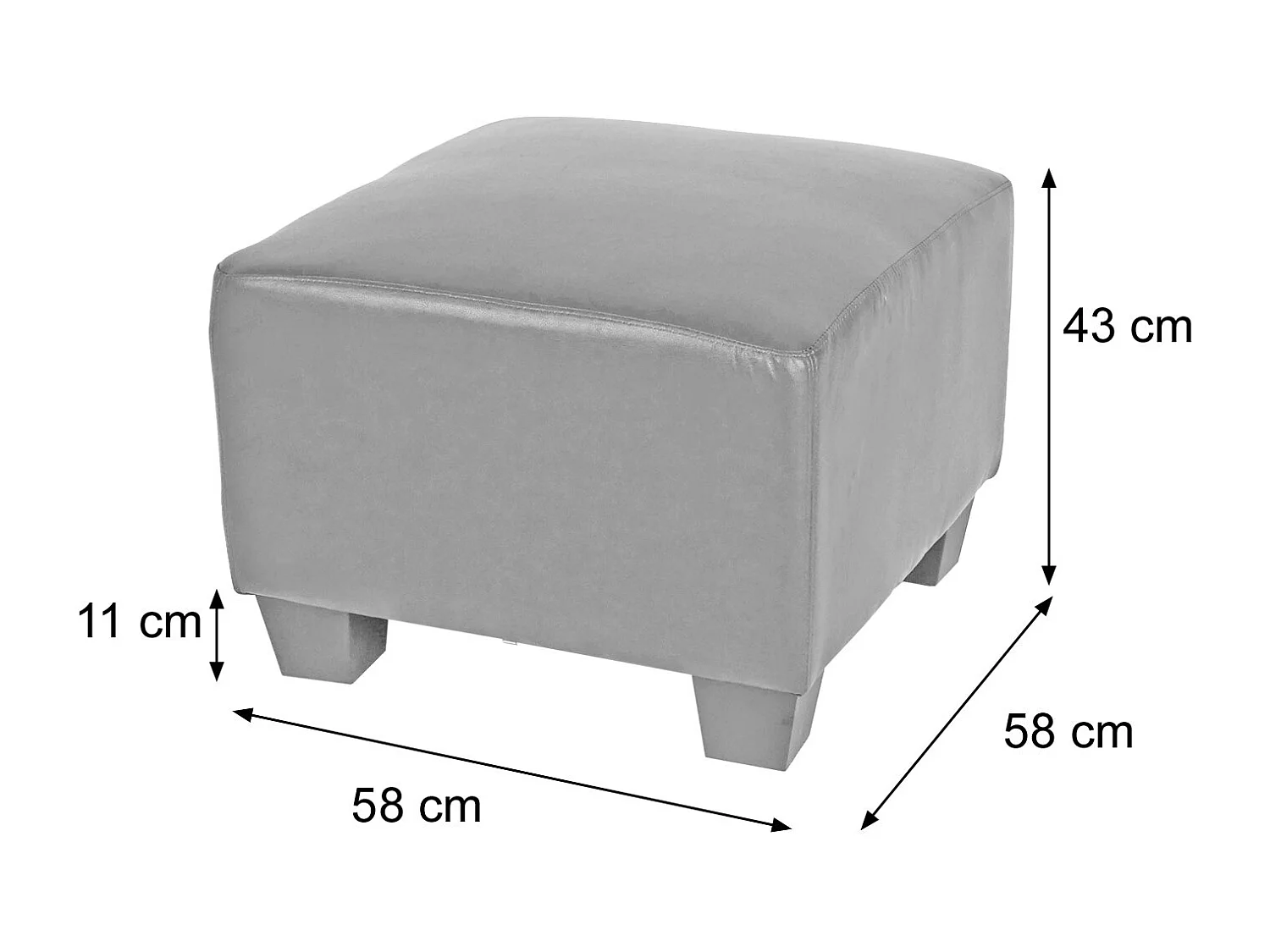 Salotto modulare componibile lounge moderno Lione N71 ecopelle poltrona con poggiapiedi ~ grigio scuro