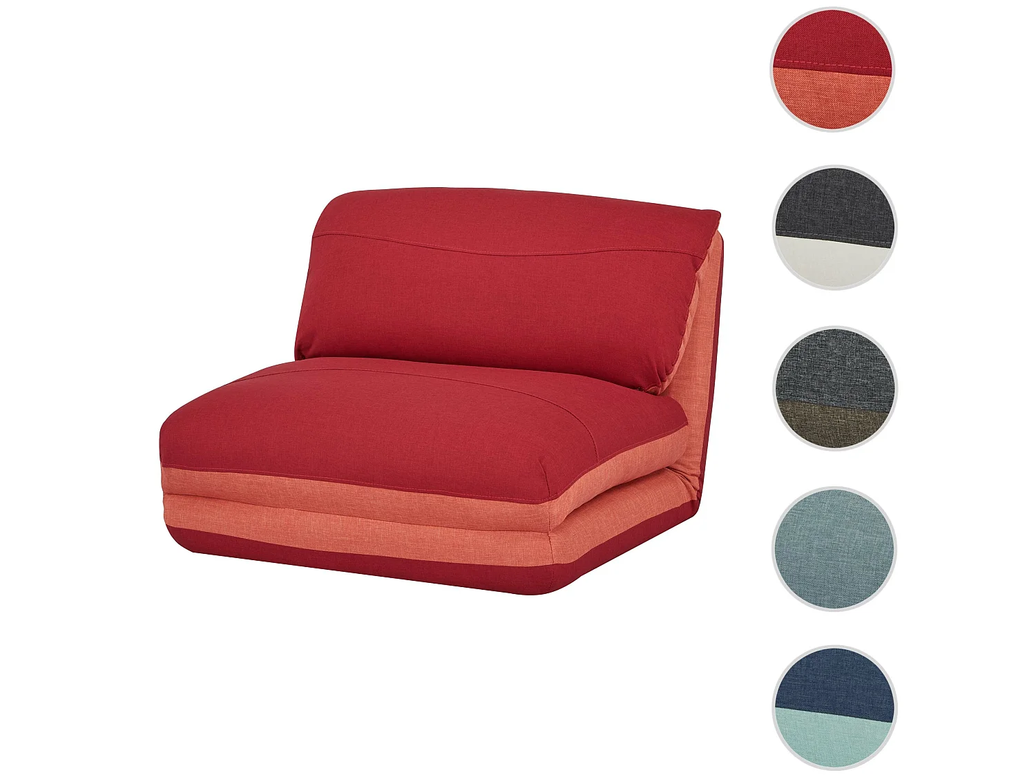 Slaapstoel MCW-E68,  oranje/donkerrood