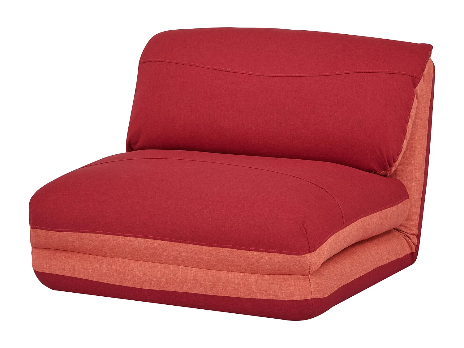 Fotel rozkładany MCW-E68,  pomarańczowy/ciemnoczerwony