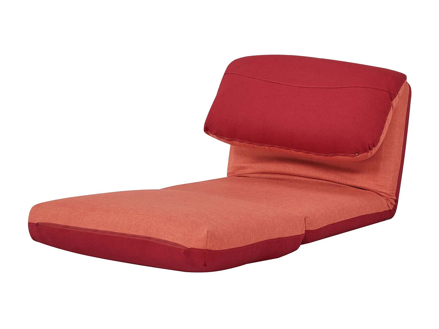 Fotel rozkładany MCW-E68,  pomarańczowy/ciemnoczerwony