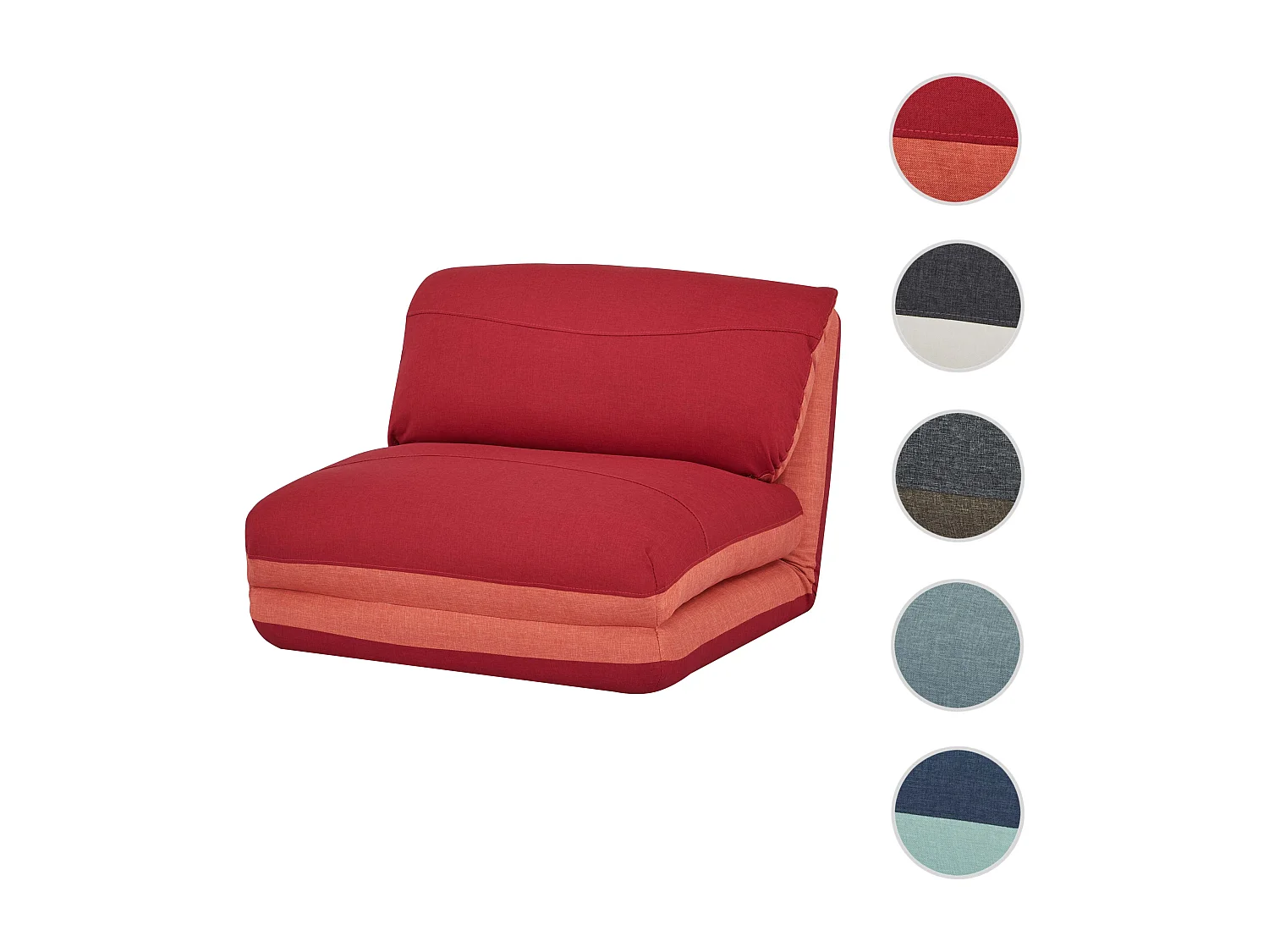 Fotel rozkładany MCW-E68,  pomarańczowy/ciemnoczerwony