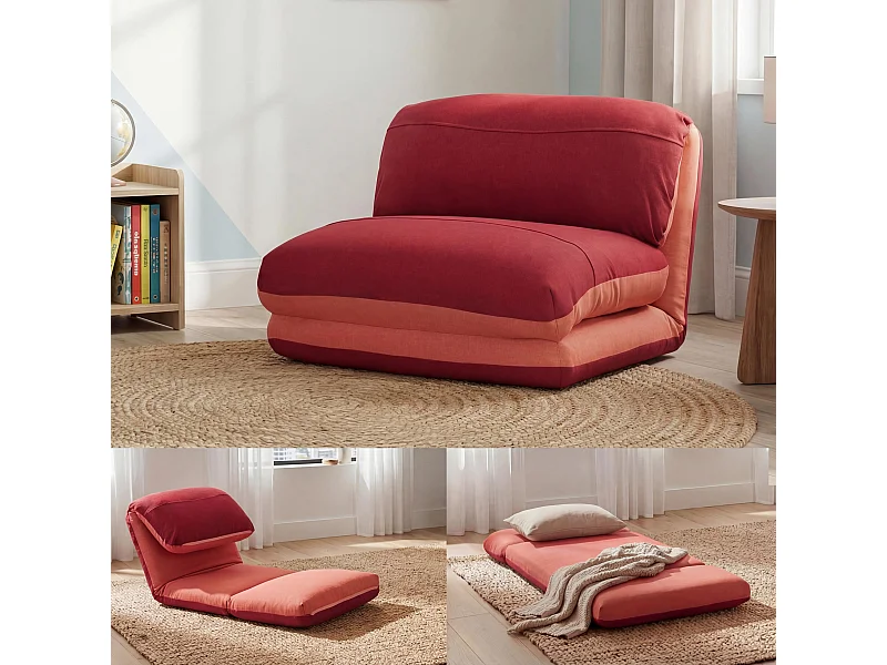 Schlafsessel MCW-E68, Orange/dunkelrot