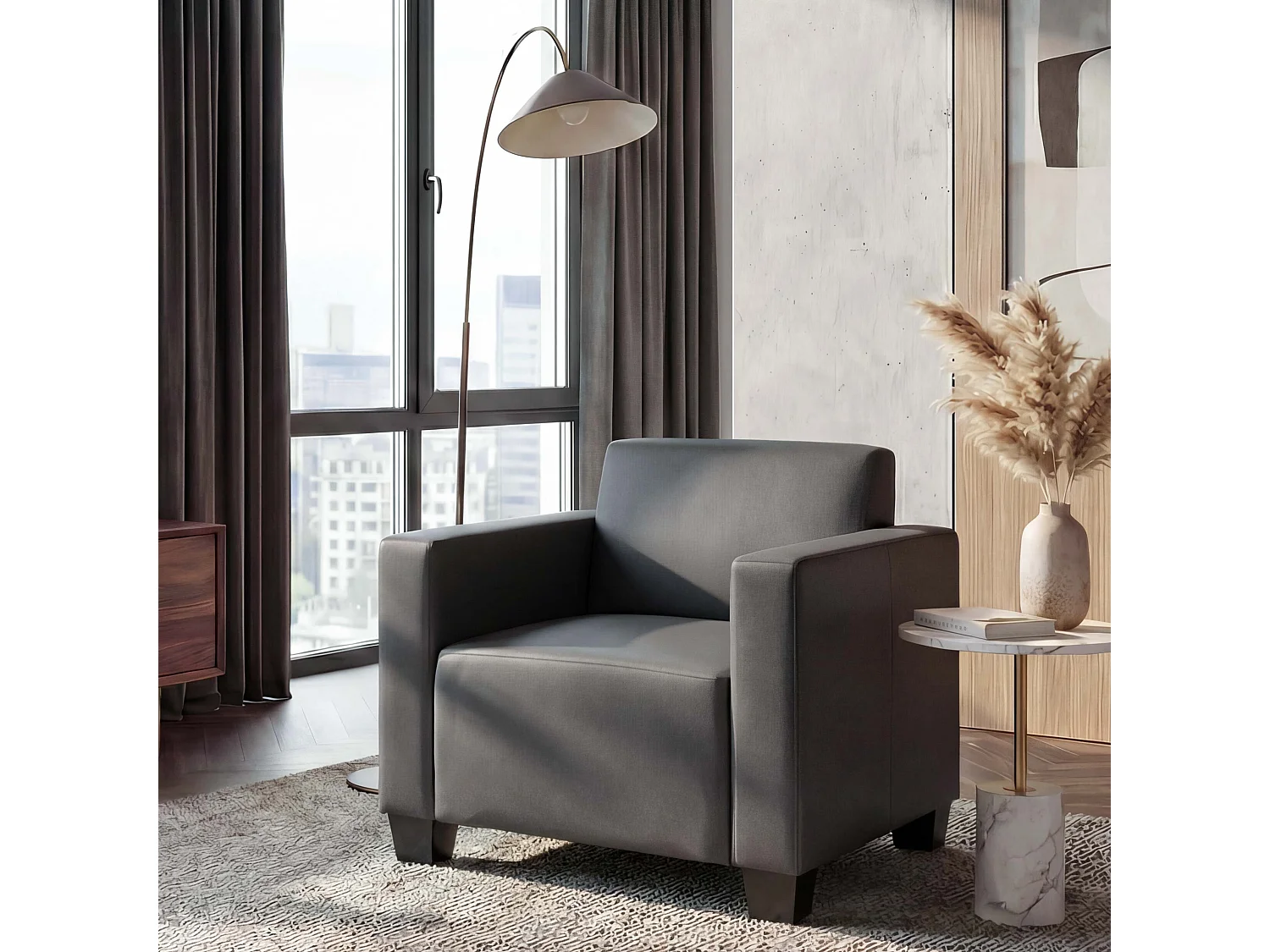 Fotel wypoczynkowy Moncalieri,  ciemnoszary