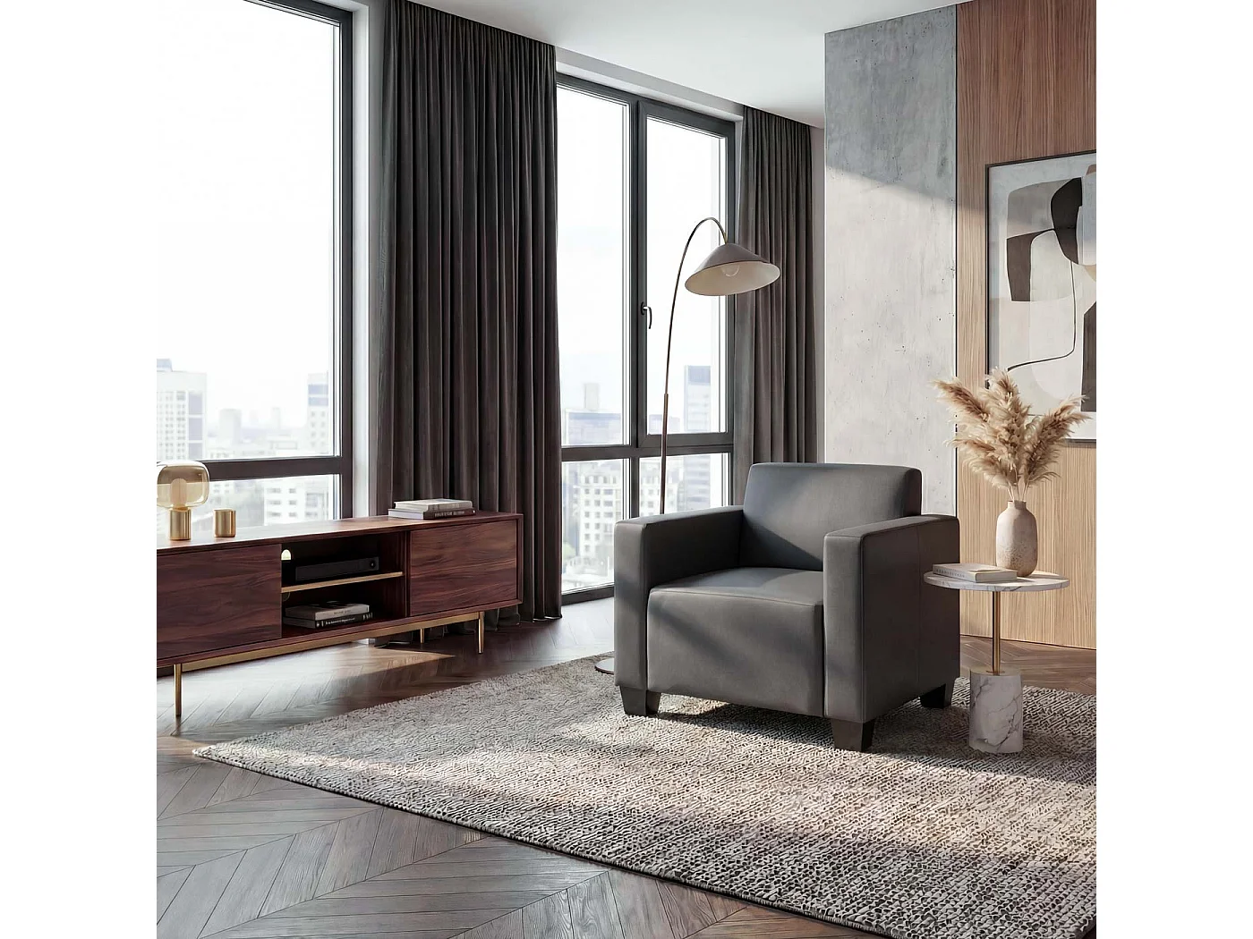 Fotel wypoczynkowy Moncalieri,  ciemnoszary