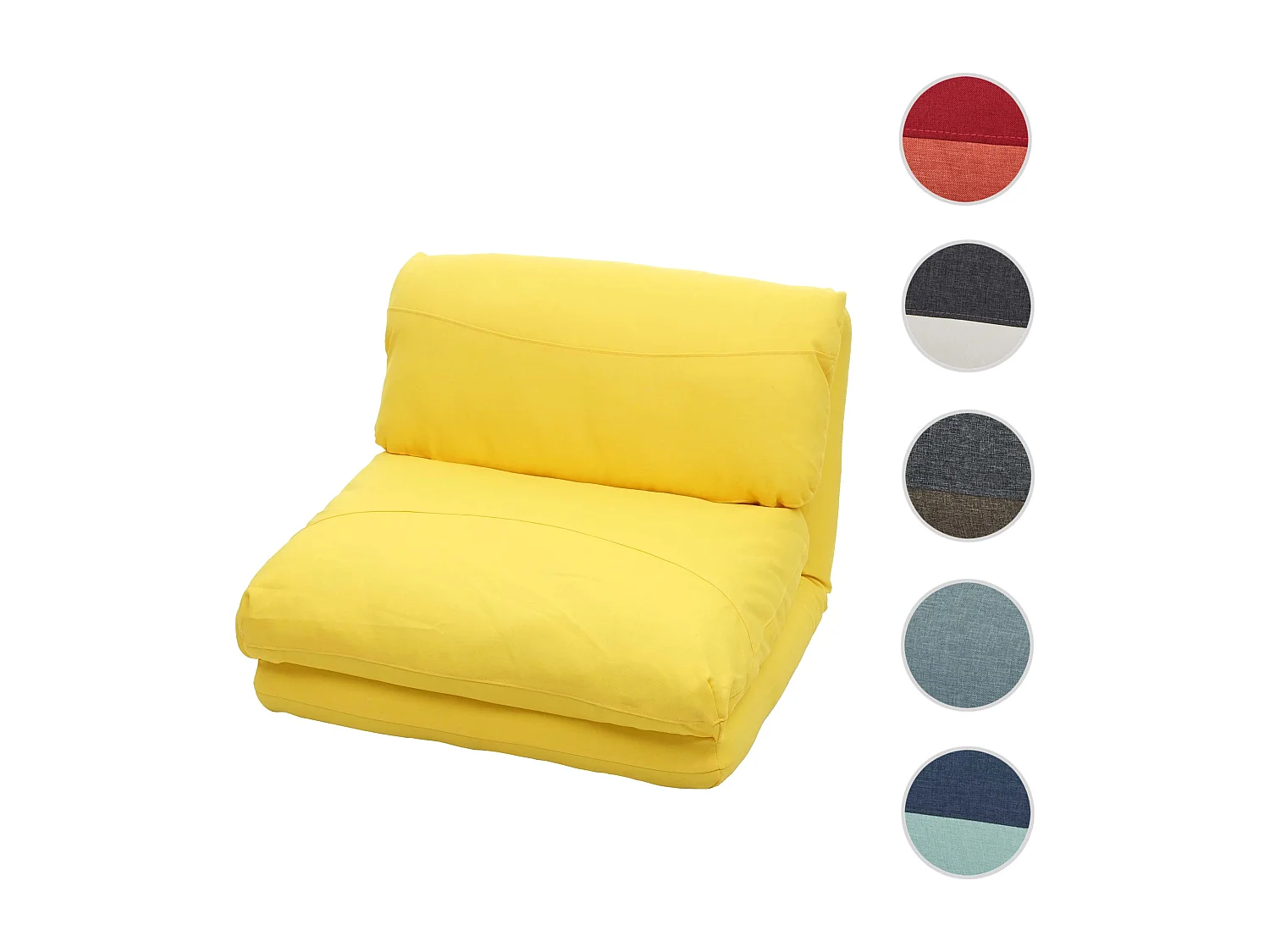 Fotel rozkładany MCW-E68,  żółty