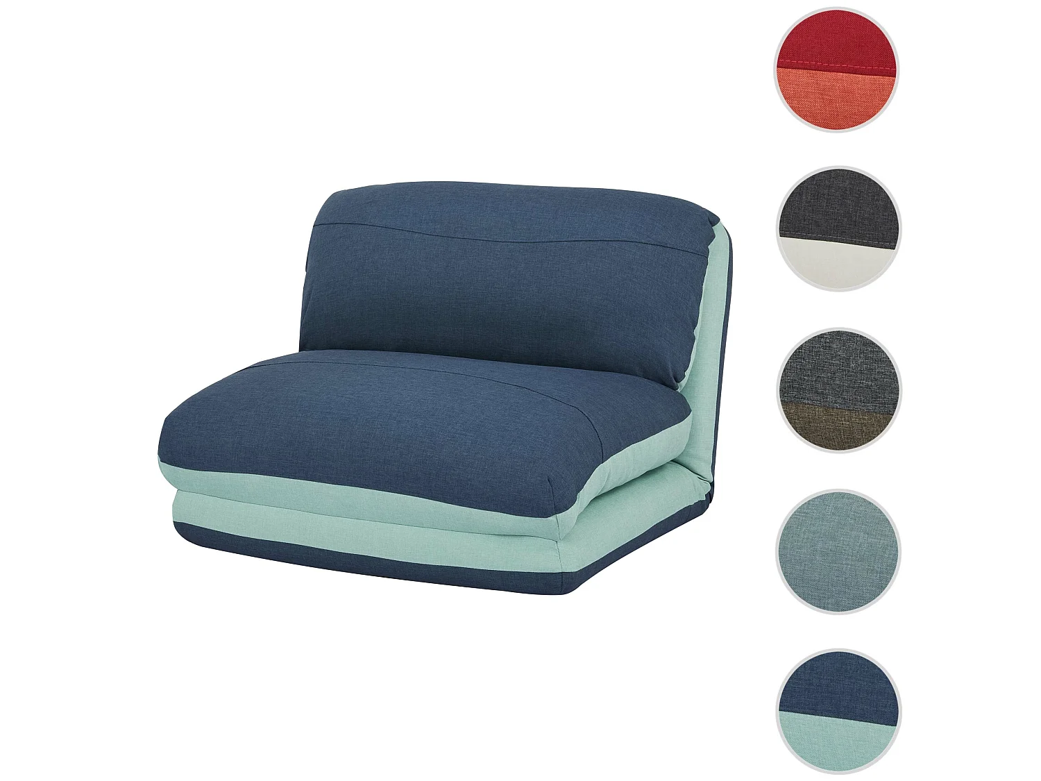 Schlafsessel MCW-E68, Hellblau/dunkelblau