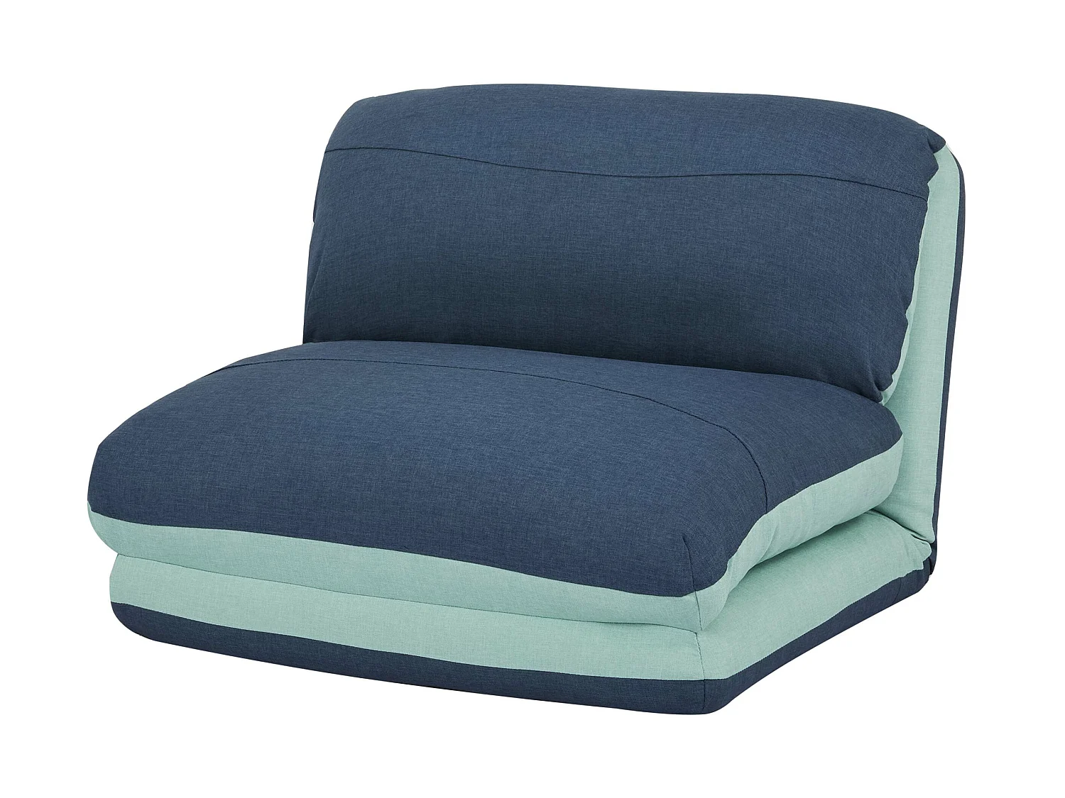 Fotel rozkładany MCW-E68,  jasnoniebieski/ciemnoniebieski