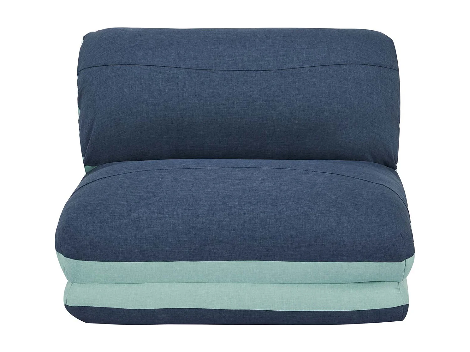 Fotel rozkładany MCW-E68,  jasnoniebieski/ciemnoniebieski