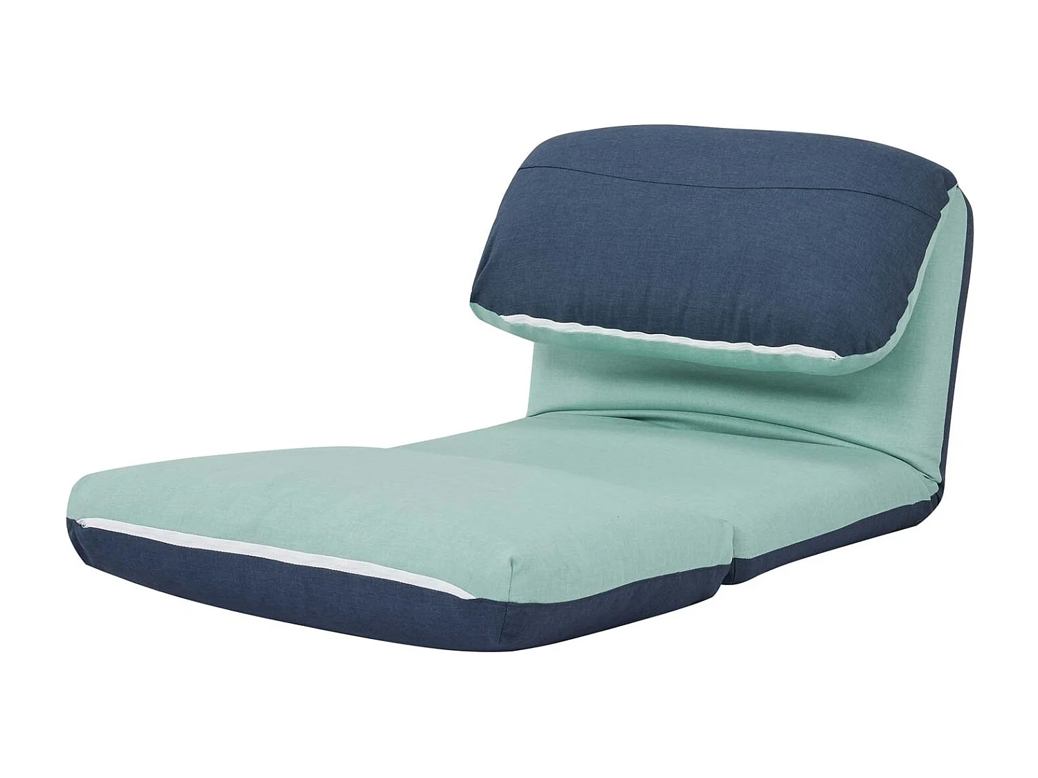 Fotel rozkładany MCW-E68,  jasnoniebieski/ciemnoniebieski