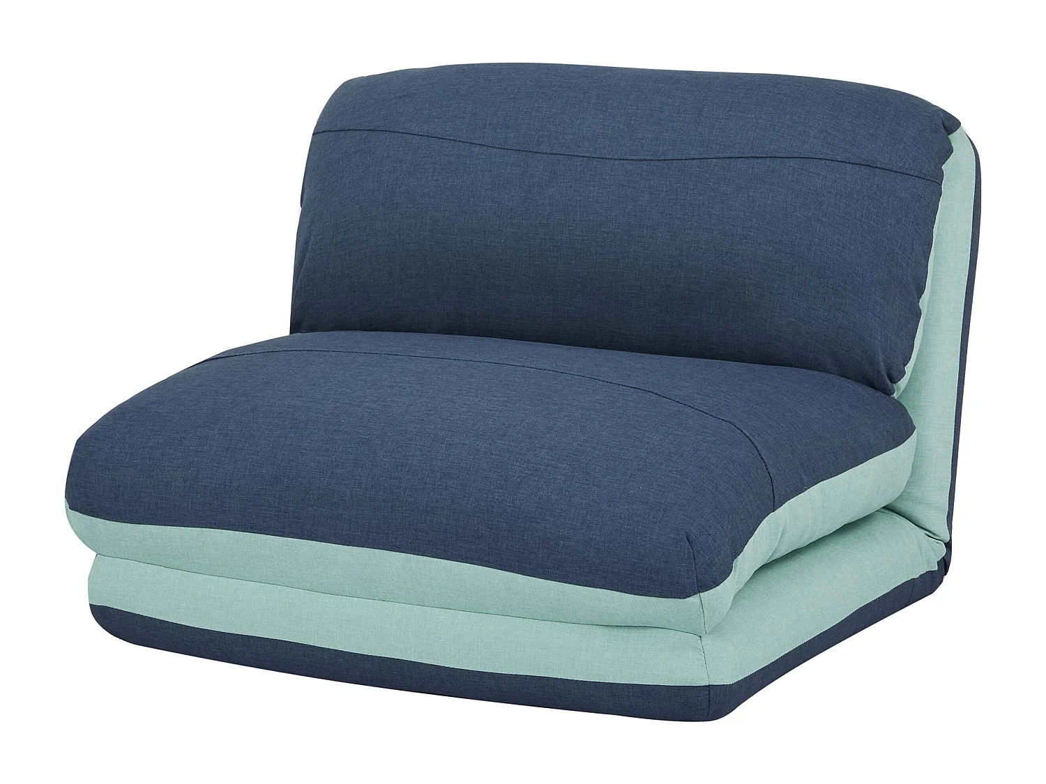 Fotel rozkładany MCW-E68,  jasnoniebieski/ciemnoniebieski