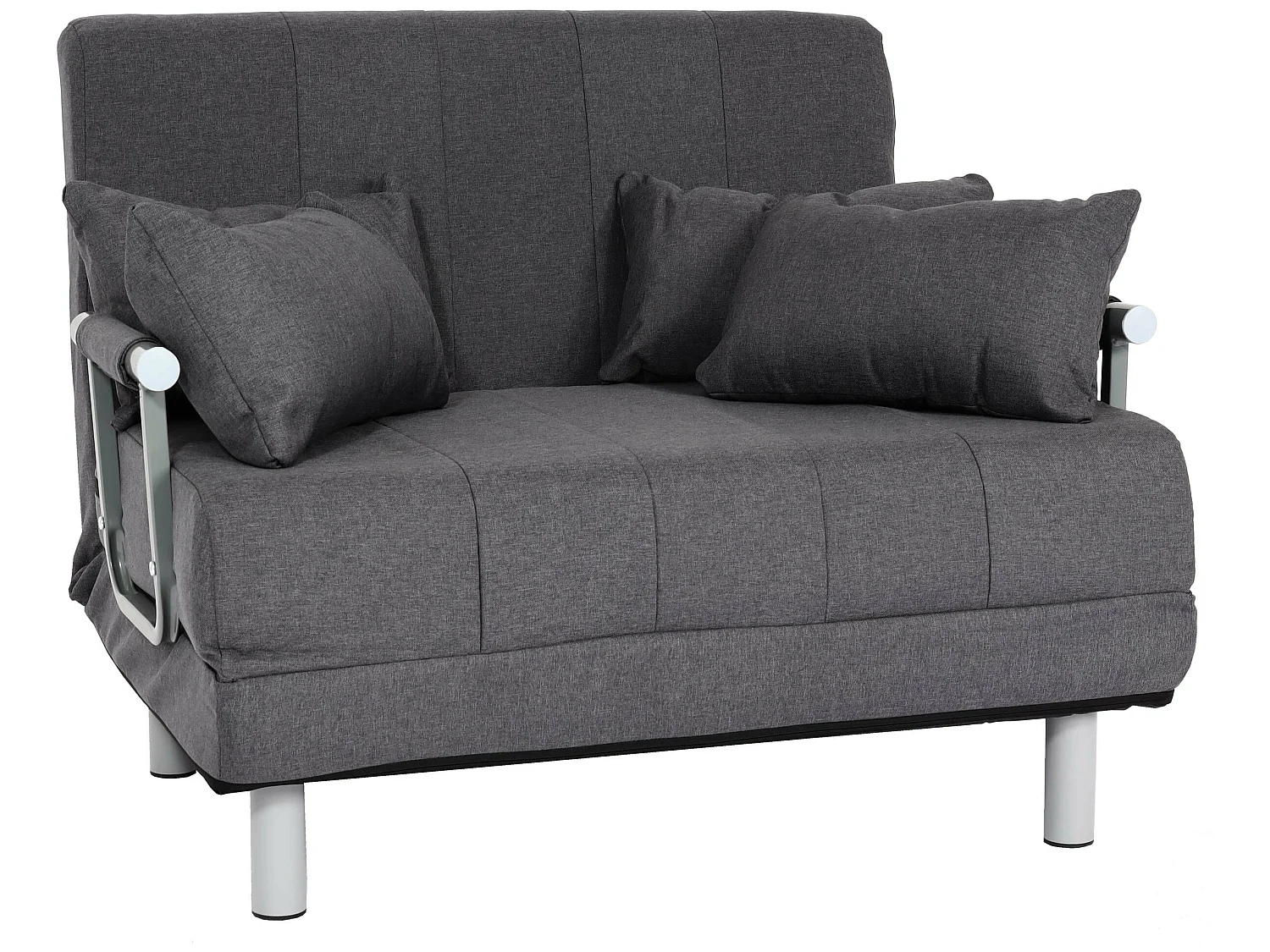 Divano letto sofà 2 posti reclinabile MCW-K29 186x97cm tessuto grigio scuro