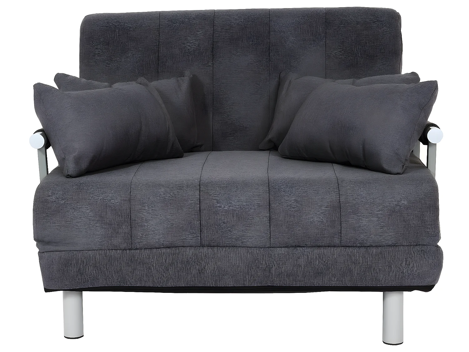 Divano letto sofà 2 posti reclinabile MCW-K29 186x97cm tessuto grigio scuro