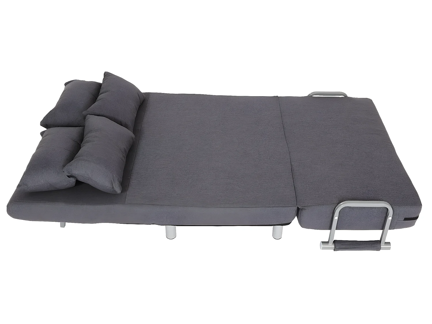 Divano letto sofà 2 posti reclinabile MCW-K29 186x97cm tessuto grigio scuro
