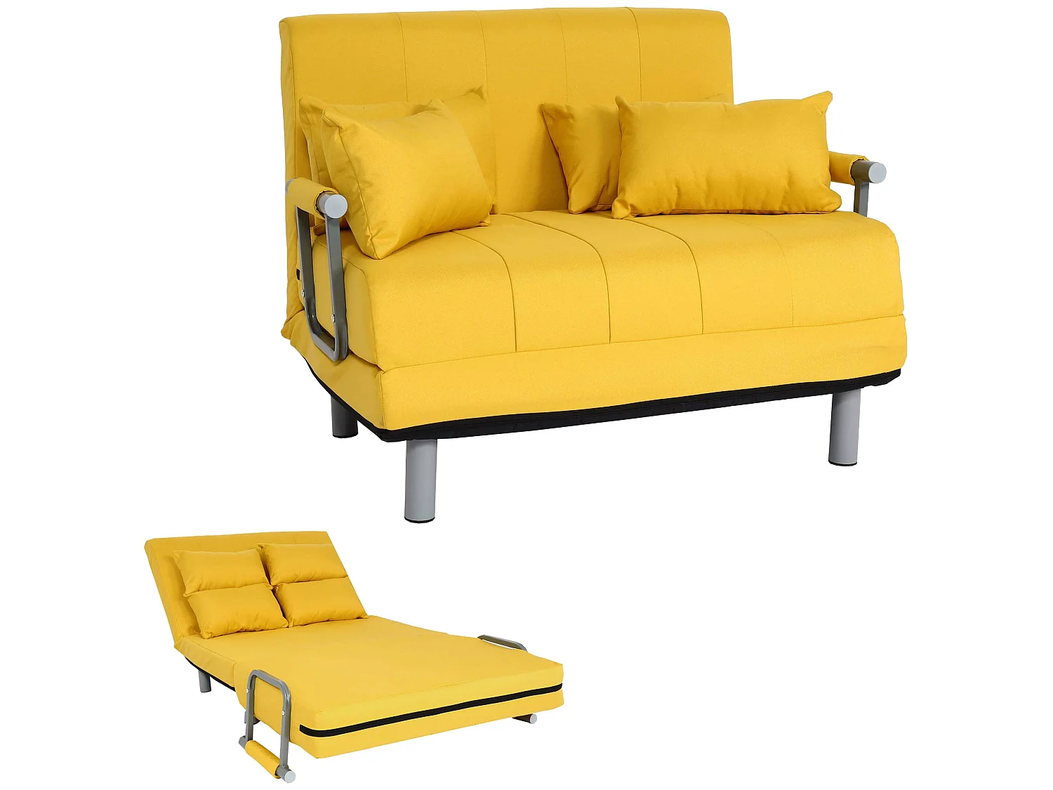 Fotel z funkcją spania MCW-K29,  żółty