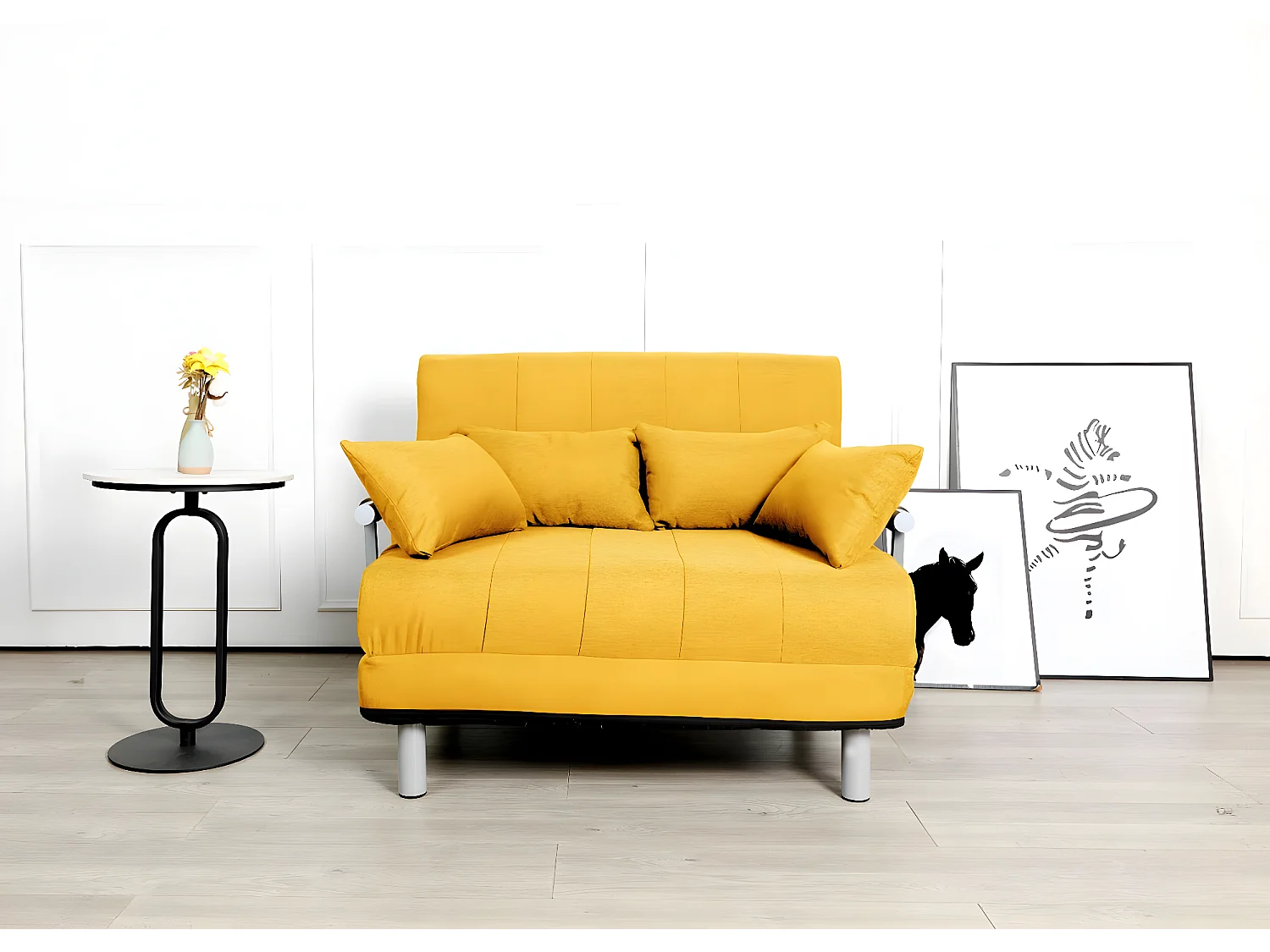 Fotel z funkcją spania MCW-K29,  żółty