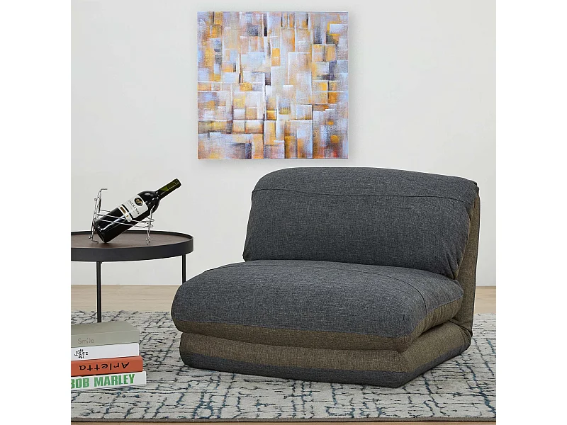 Fotel do spania MCW-E68,  khaki/ciemnoszary