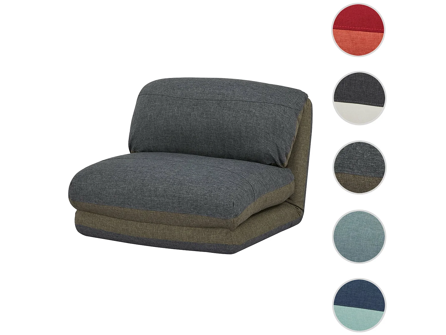 Fotel do spania MCW-E68,  khaki/ciemnoszary