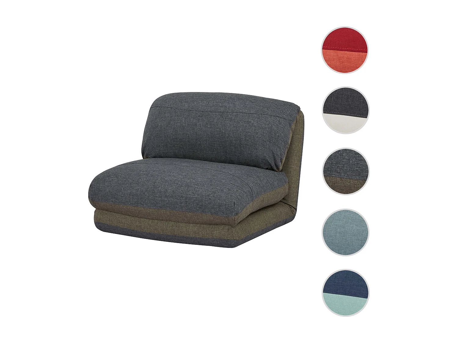 Schlafsessel MCW-E68, Khaki/dunkelgrau