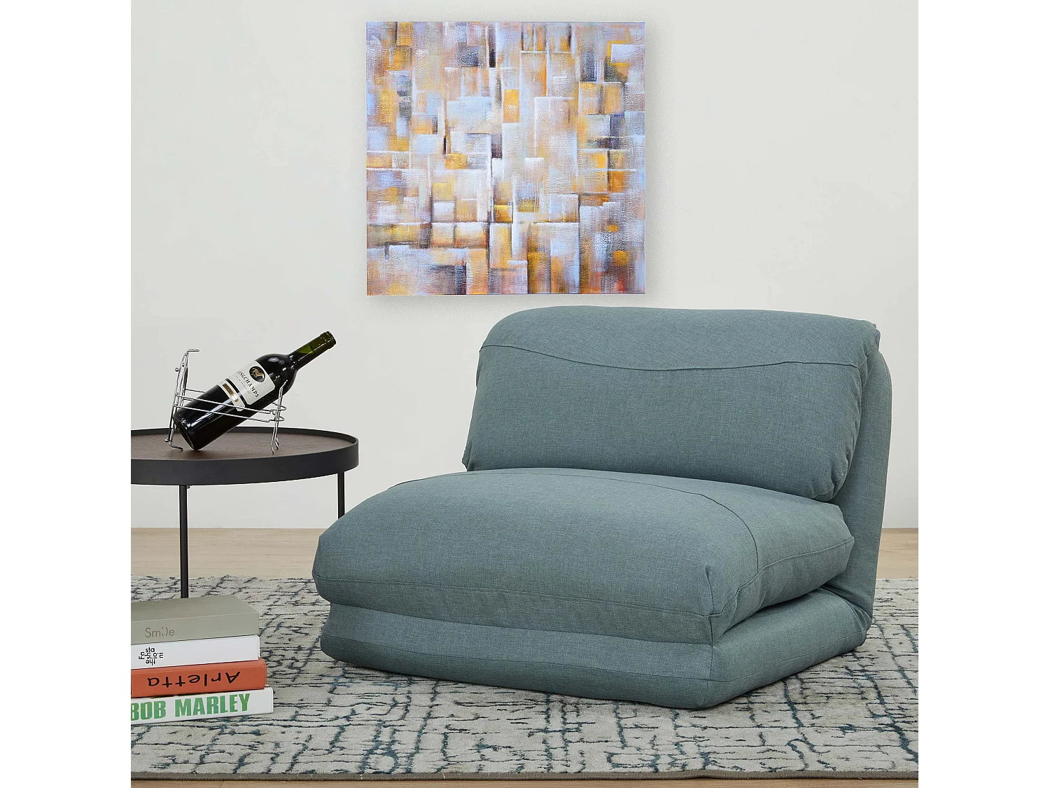 Schlafsessel MCW-E68, Grau-blau