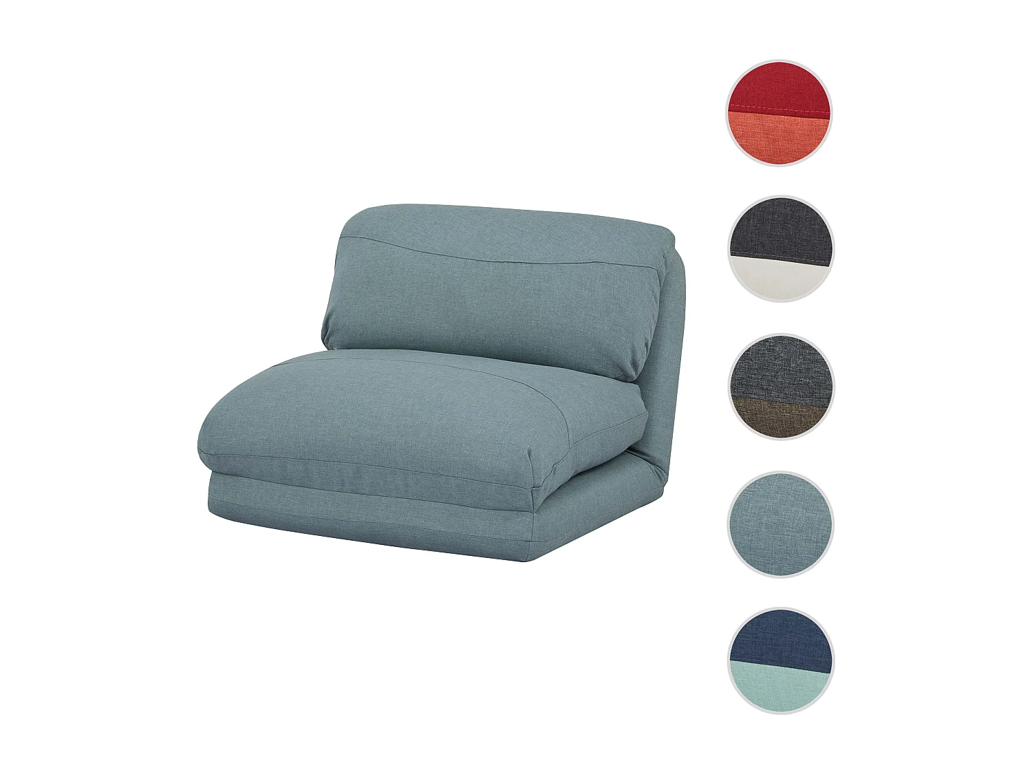 Fotel rozkładany MCW-E68,  szaro-niebieski