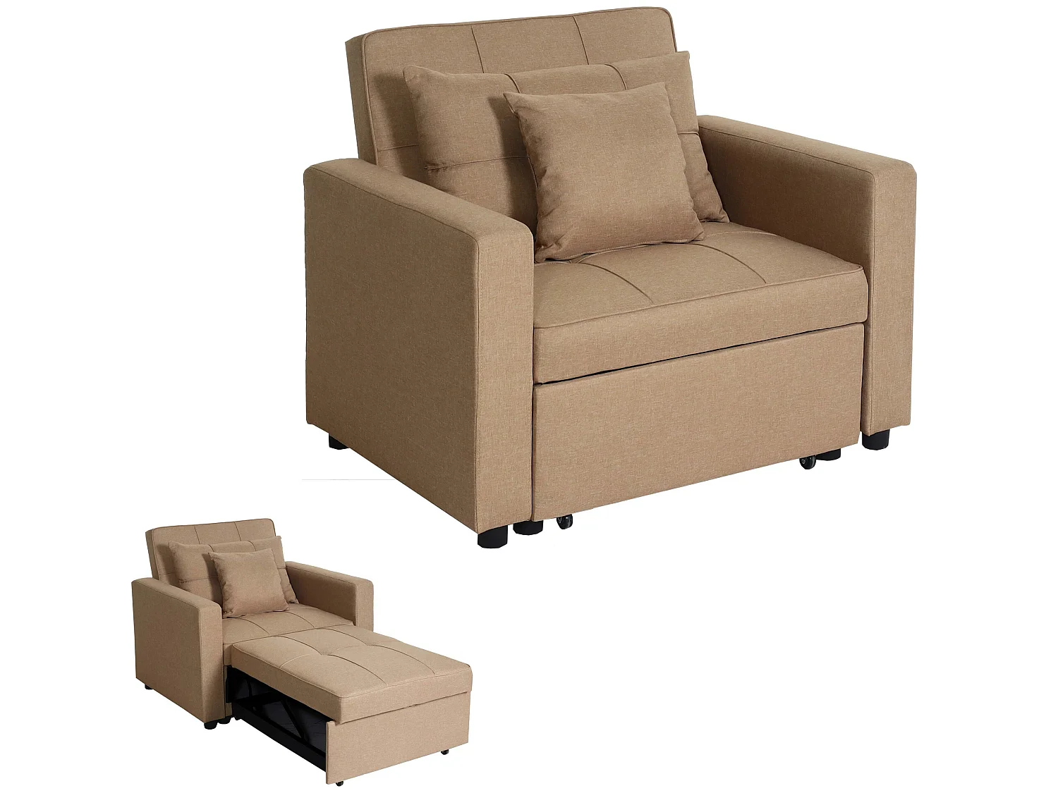 Slaapstoel MCW-L90,  taupe