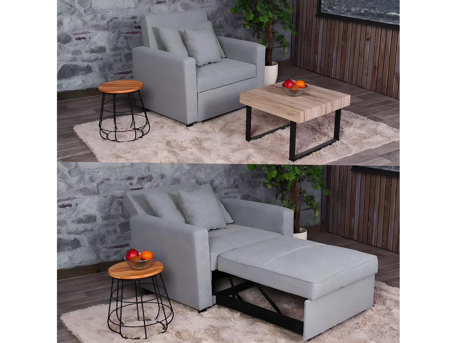 Slaapstoel MCW-L90,  taupe