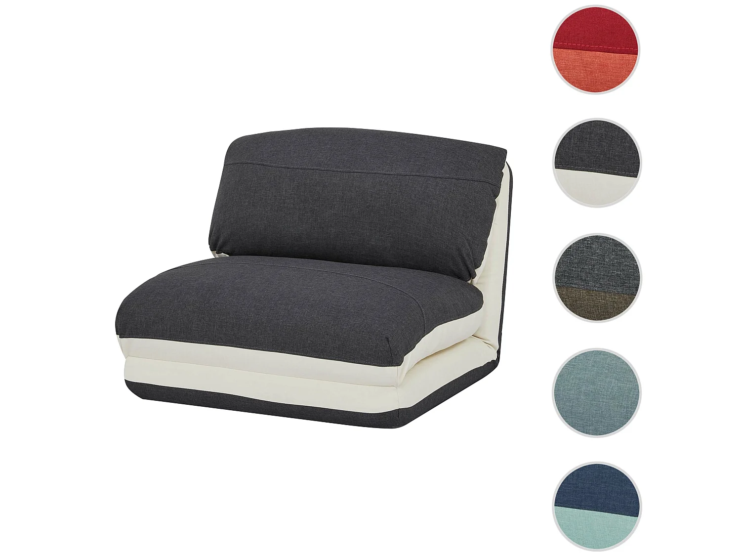 Schlafsessel MCW-E68, Creme/schwarz