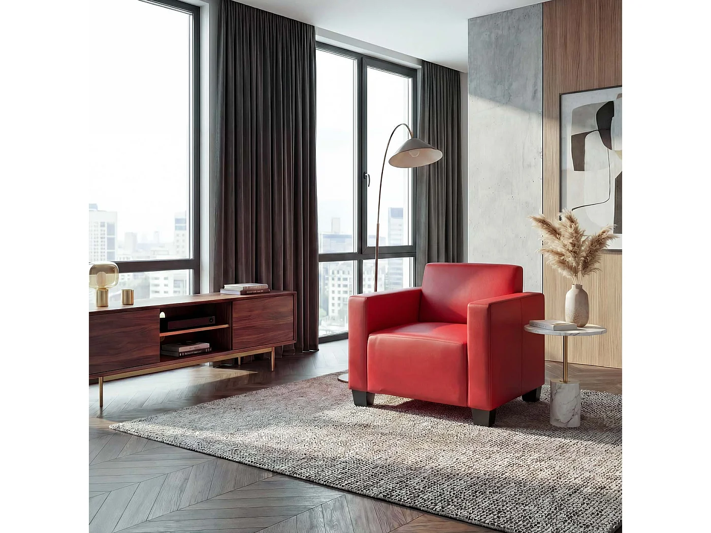 Fotel wypoczynkowy Moncalieri,  czerwony