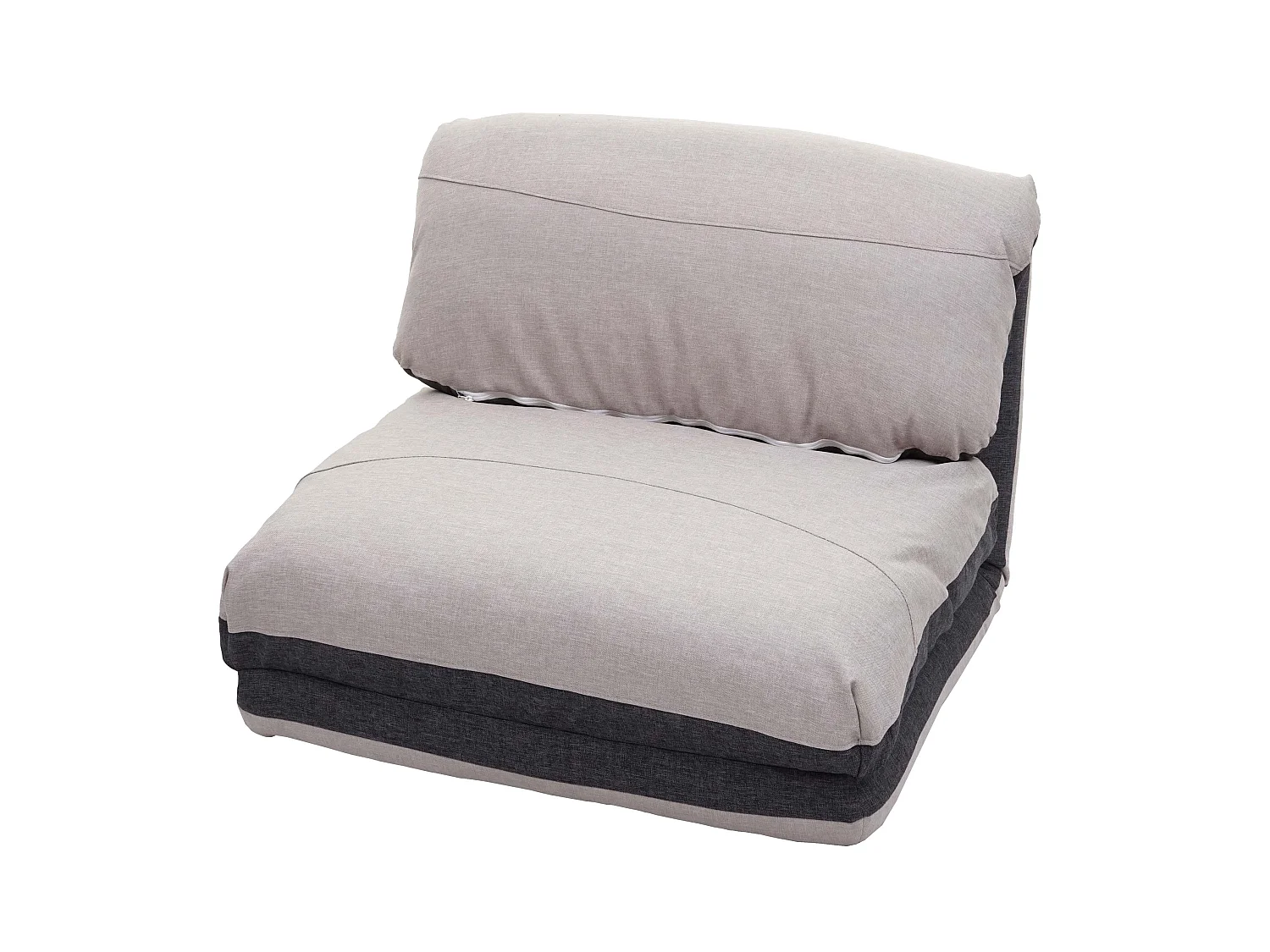 Fotel rozkładany MCW-E68,  ciemnoszary/jasnoszary