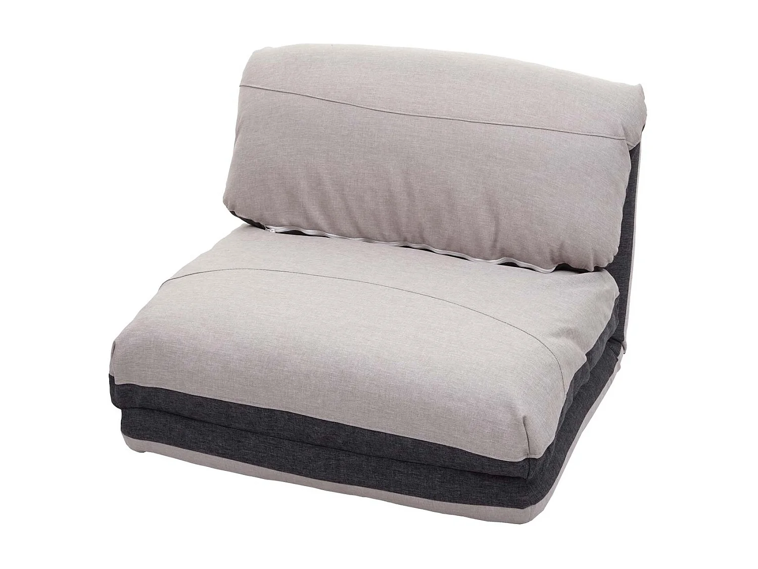 Fotel rozkładany MCW-E68,  ciemnoszary/jasnoszary