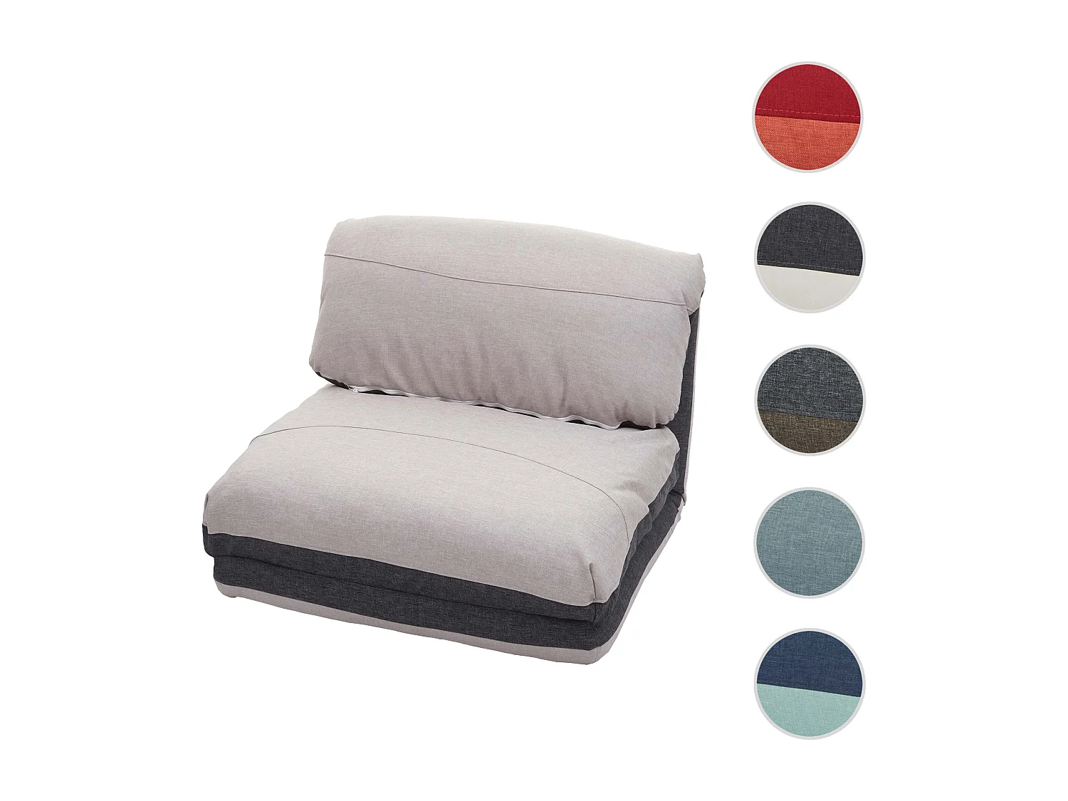 Fotel rozkładany MCW-E68,  ciemnoszary/jasnoszary