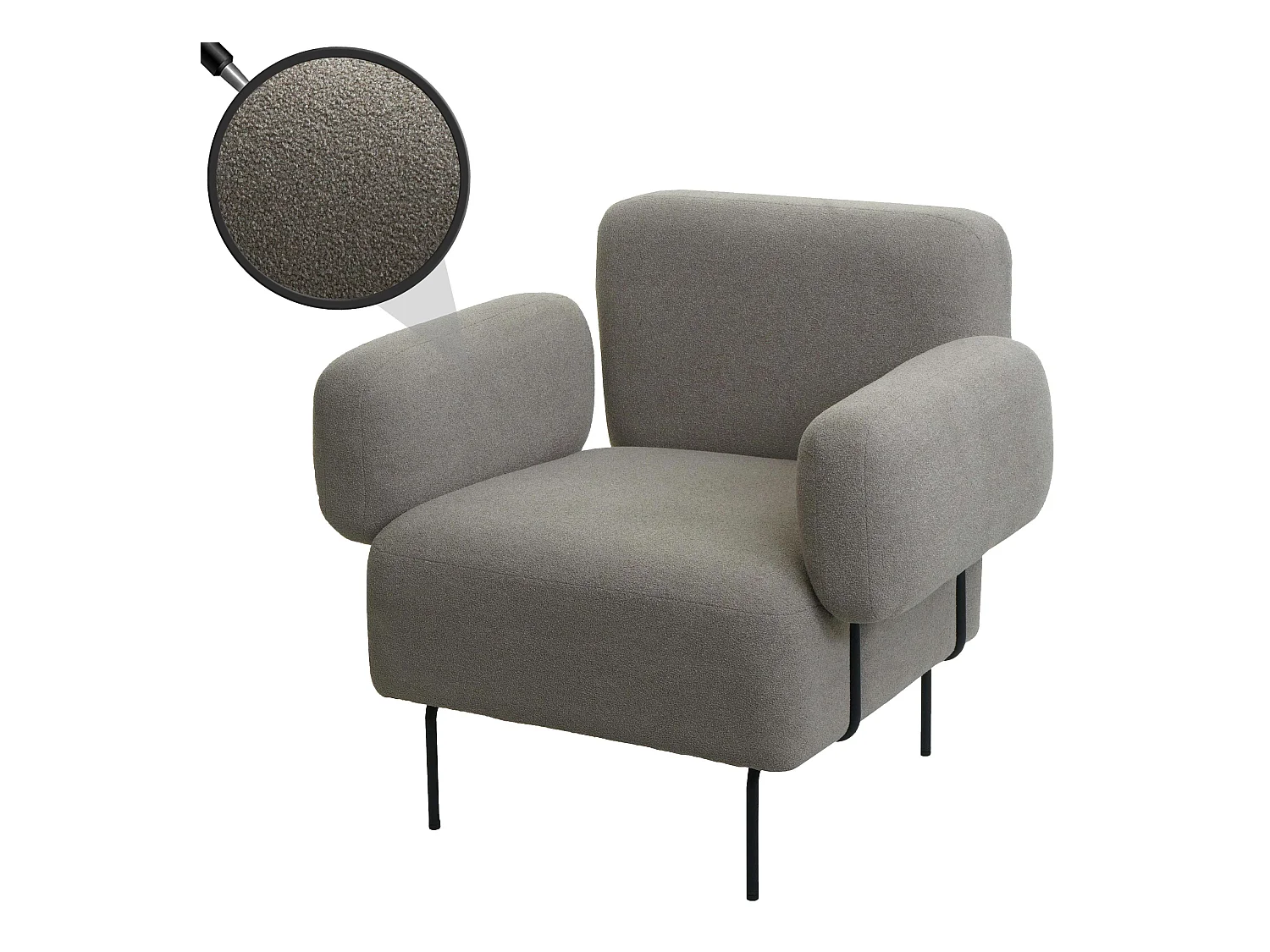 Fauteuil de salon MCW-L83,  gris