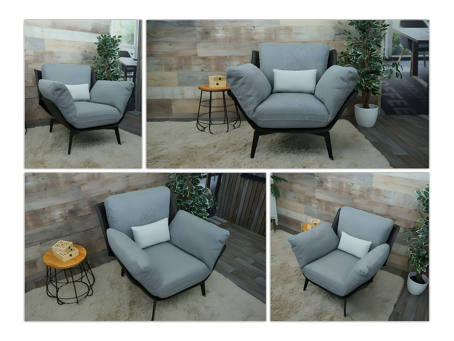 Fotel MCW-L82, fotel wypoczynkowy,  czarny