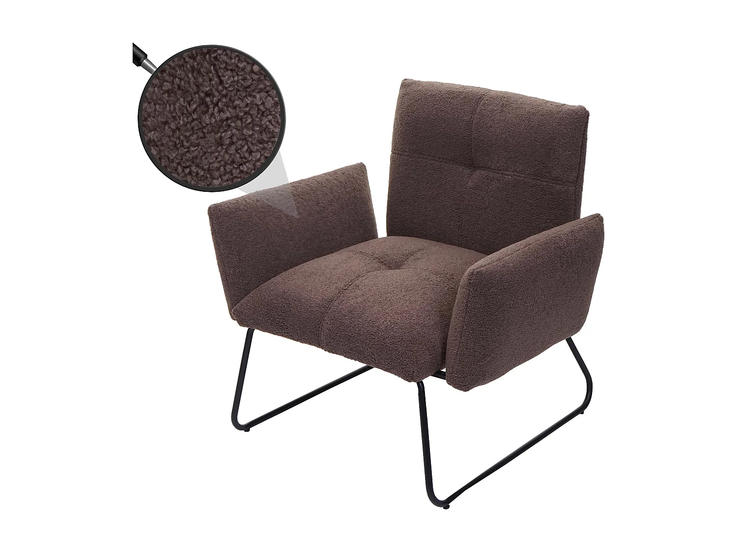 Loungefauteuil MCW-K34 Bouclé,  bruin