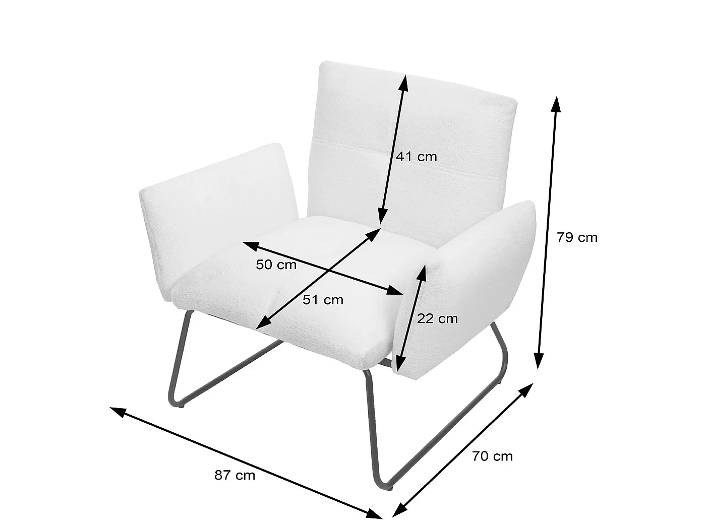 Fotel wypoczynkowy MCW-K34 Bouclé,  brązowy