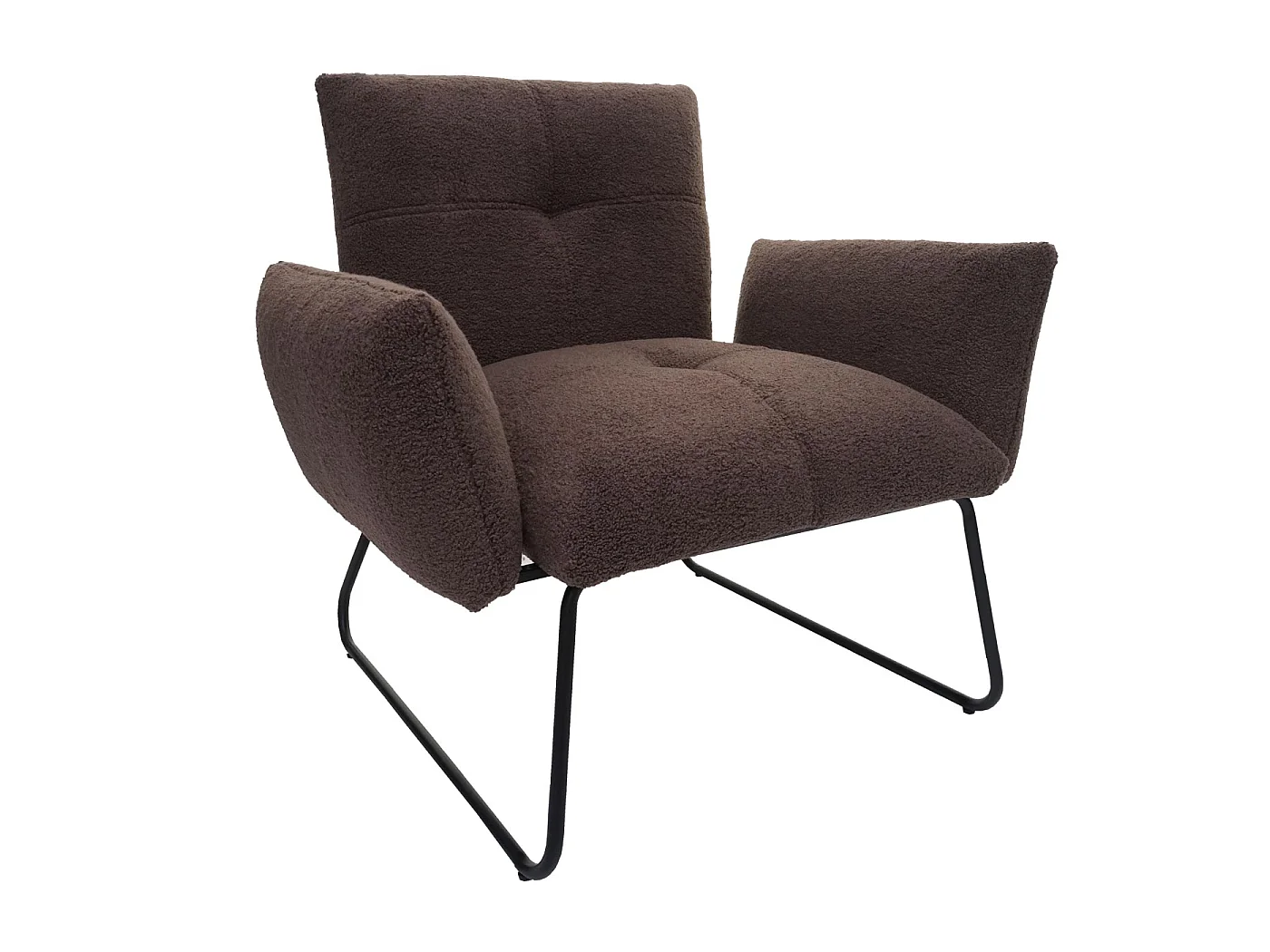 Fotel wypoczynkowy MCW-K34 Bouclé,  brązowy