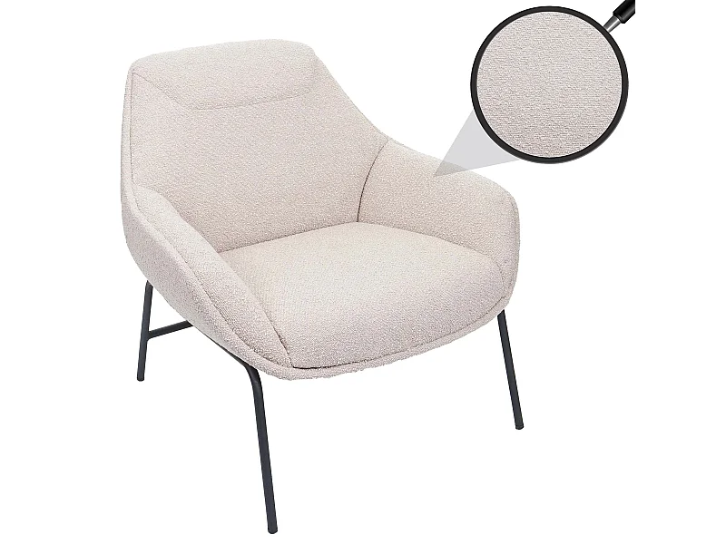 Loungefauteuil MCW-J77,  crème-beige