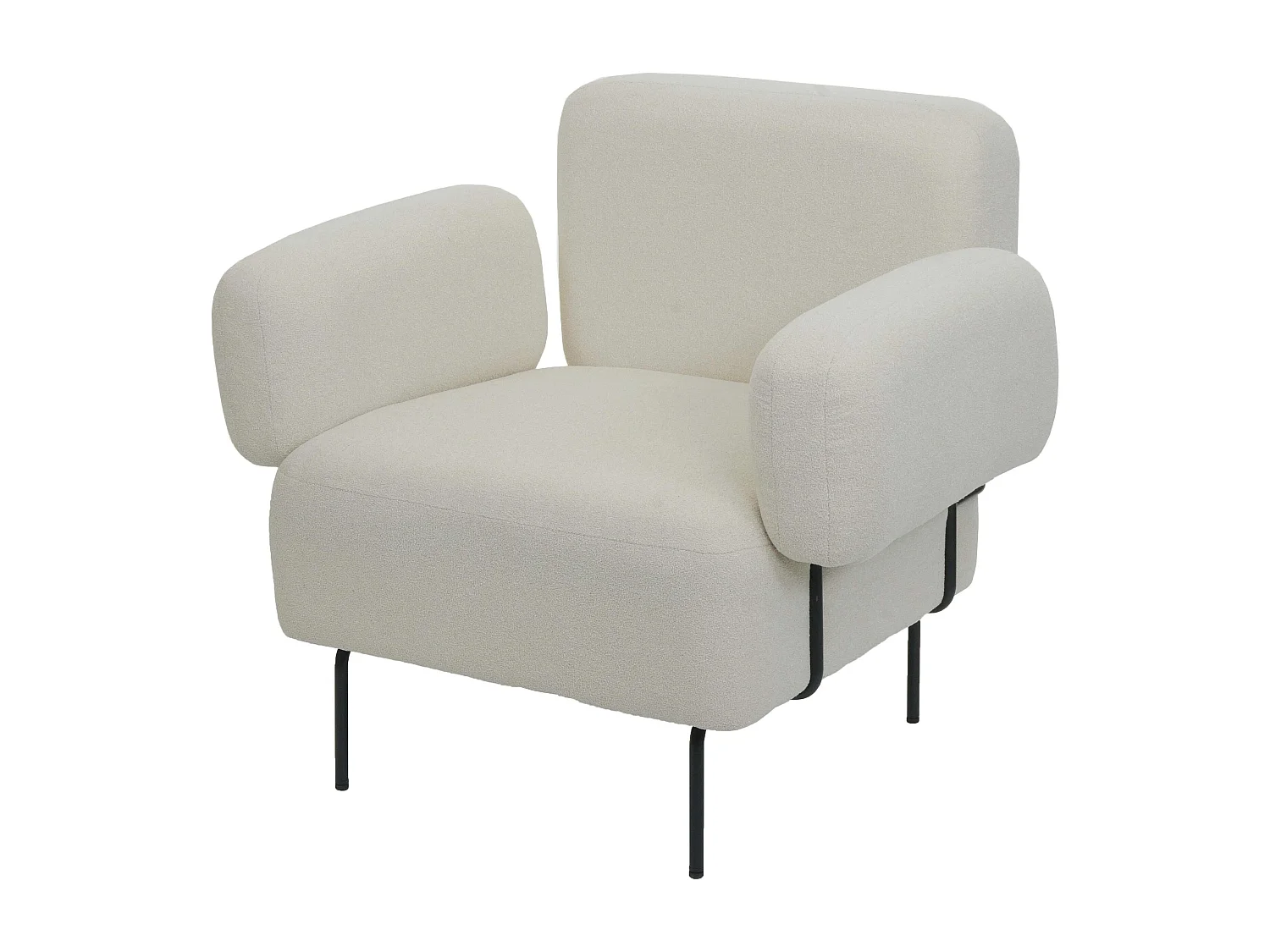 Fauteuil de salon MCW-L83,  crème