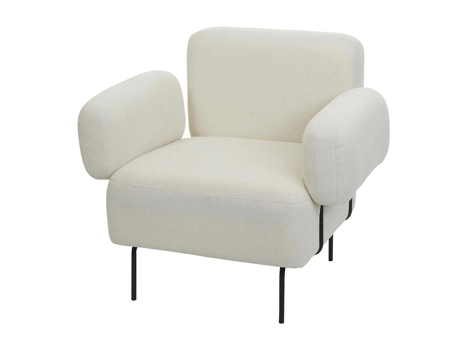 Fauteuil de salon MCW-L83,  crème