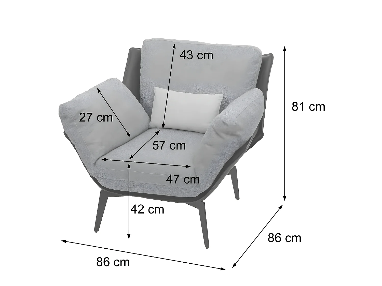 Fotel MCW-L82, fotel wypoczynkowy,  terakota