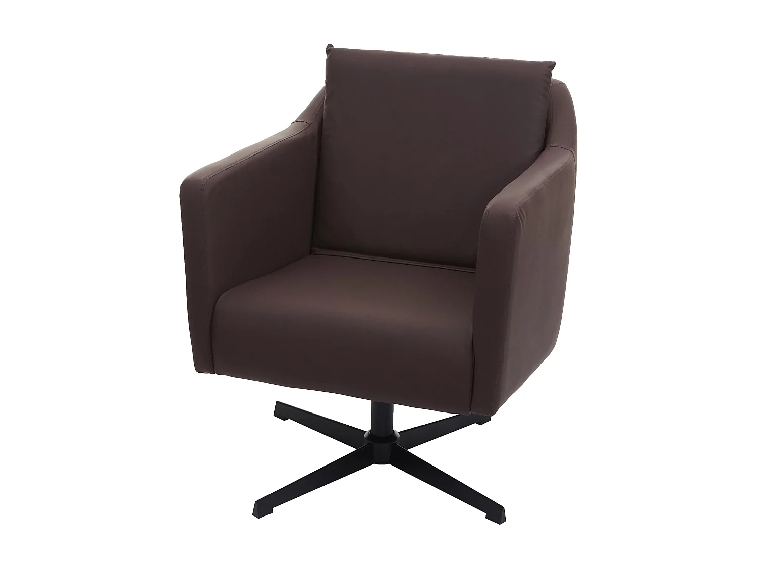 Poltrona Lounge MCW-H93b sedia relax girevole 80x72x85cm ~ ecopelle marrone