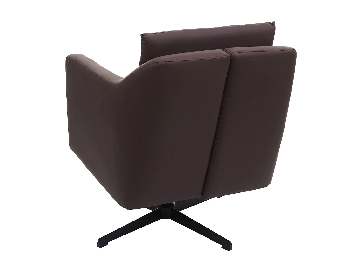 Poltrona Lounge MCW-H93b sedia relax girevole 80x72x85cm ~ ecopelle marrone