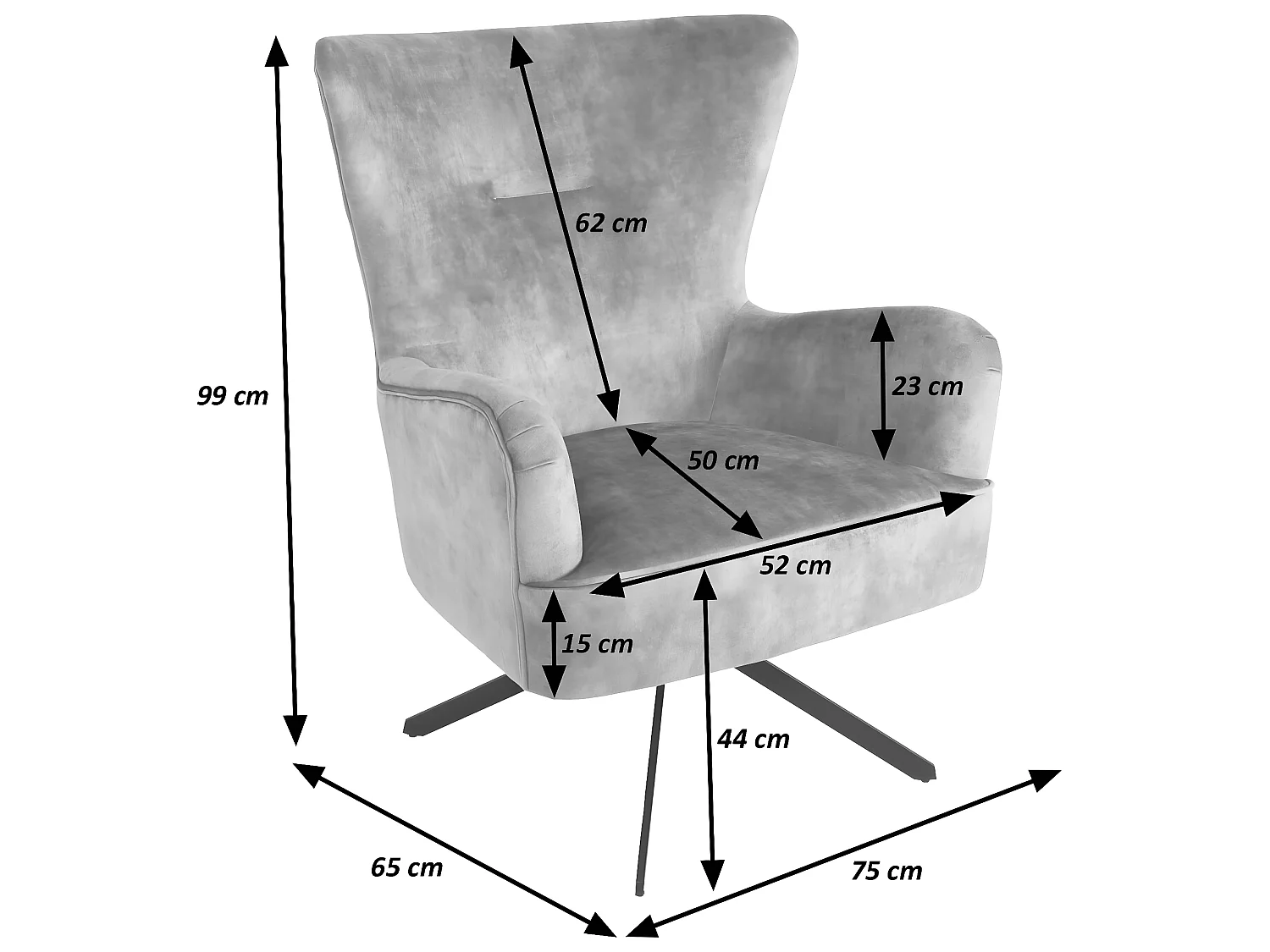 Lounge-Sessel MCW-L63, Grau-grün